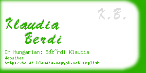 klaudia berdi business card